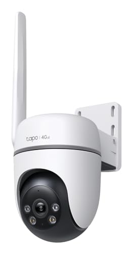 Tapo TP-Link Pan/Tilt 4G LTE カメラ 4G/有線接続 無料のスマートAI検出/トラッキング FHD サウンド/ライトアラーム スターライトカラー 360度 PoE/DC電源 IP66 ローカルまたはクラウドストレージ(TC40GW)