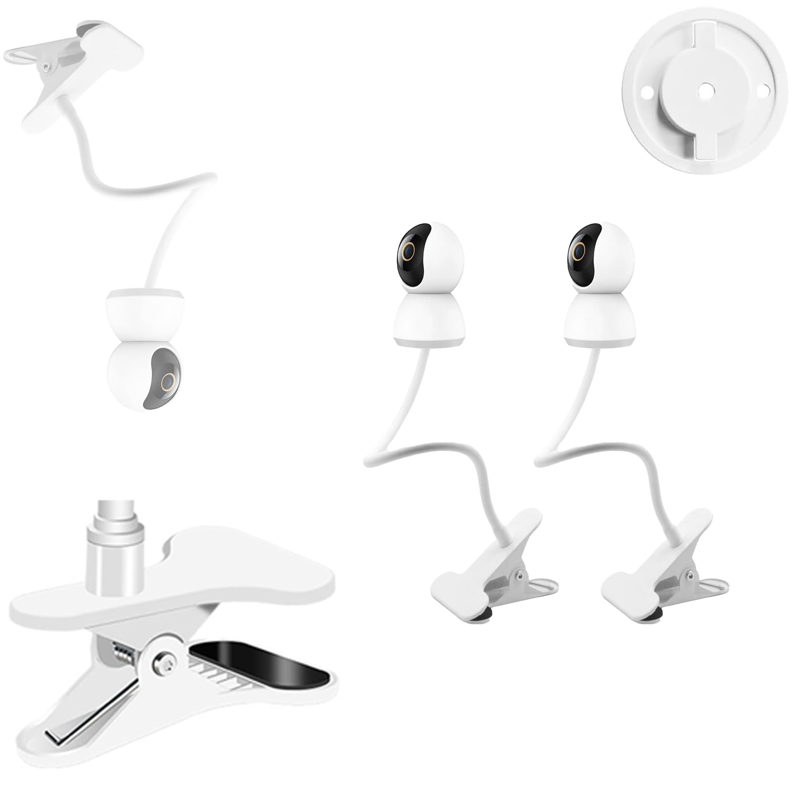 HGBANKASA フレキシブルマウント 監視カメラマウント TP-Link Tapo C200 C210カメラ用 360度回転可能 壁穴なし 工具不要 簡単取り付け 2点セット