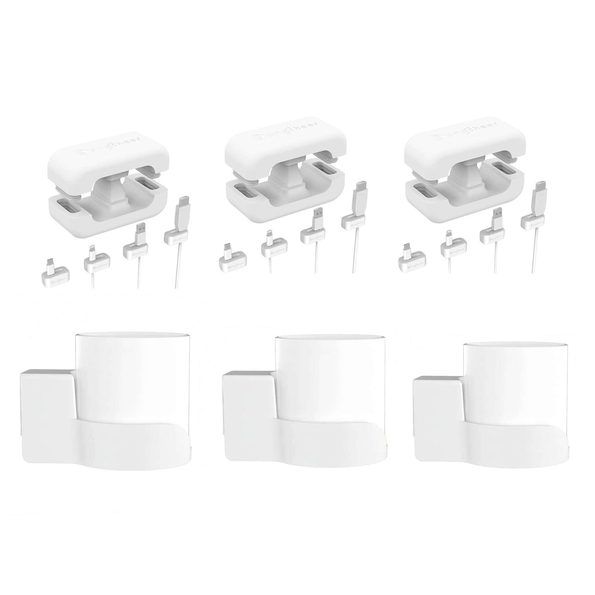 Bangcheer 壁マウント Deco X10 X15 X20 X50 X55 X60 WiFi 6ルーターブラケット シリコンケーブルオーガナイザー付き 頑丈な省スペースメッシュシステムホルダー、ホワイト、3パック